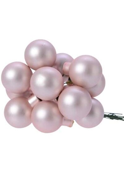 Decoratiuni Dulci Globuri din sticla roz deschis mat 2.5cm, set 12, Decoris