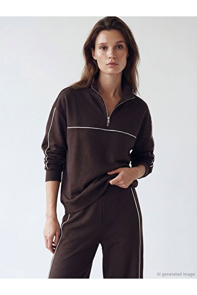 LC Waikiki Women's High Collar Oversize Sweatshirt