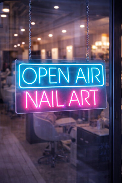 dekoraven Open Air Nail Art Neon LED Tabela | Güzellik Merkezi & Nail Studio ...
