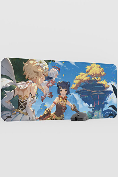 mousepad bastir Xiangling Genshin Impact Anime Player V4 - 90x40 XXL لوحة ماو...