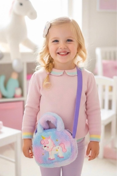 meowkids UNİCORN DESENLİ PELUŞ ÇANTA