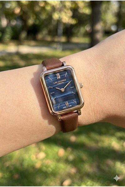 Lee Cooper Dikdörtgen Kasa Kadın Kol Saati | 20mm, Kahverengi Deri Kordon, Za...