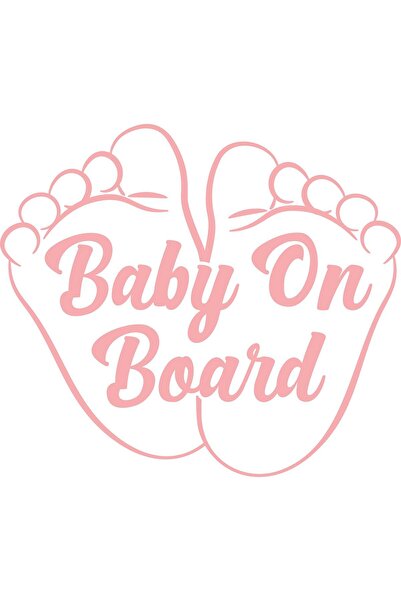 Generic (Unbranded) Set of 2 Baby on Board Car Stickers - Pink 10x10 cm