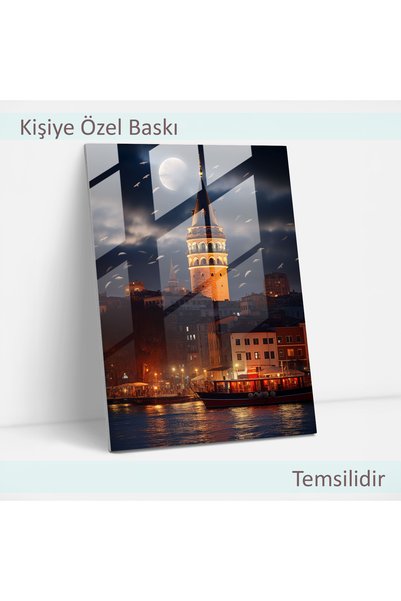 Popcas Kişiye Özel Temperli Cam Tablo Özel Baskı Parlak Şık Duvar Tablosu