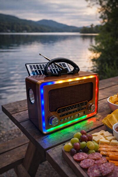 Everton rt-763 usb am-sw-fm bluetooth solarlı ledli fenerli nostalji radyo