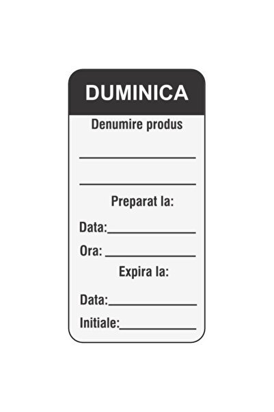 Generic (Unbranded) Set etichete DUMINICA HACCP 500 etichete adezive PVC 3x6cm