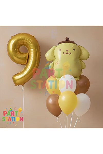 Parti Station Kuromi Pompompurin 9 Yaş Konsept Doğum Günü Partisi Balon Seti