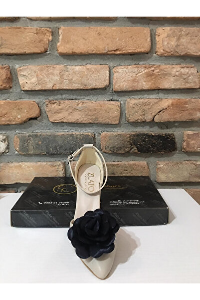 Zlato Beige Black Floral Detailed Women's High Heel Bridal Engagement Wedding...