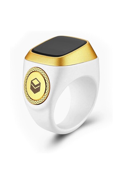 AyrStore Ezan Okuyan Dijital Yüzük Tesbih Zikirmatik - Beyaz Beyaz