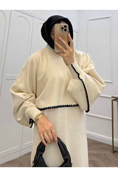 bezenstore CROP DETAYLI TRİKO ELBİSE