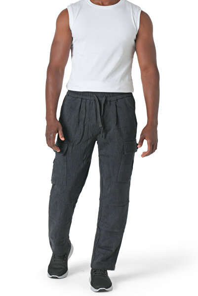 SilverStone بنطلون رجالي ارجل واسعة مريح يومي