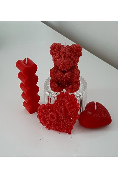 ArtINA esmaraldchic Set 3 lumanari parfumate be my Valentine, cadouri handmad...