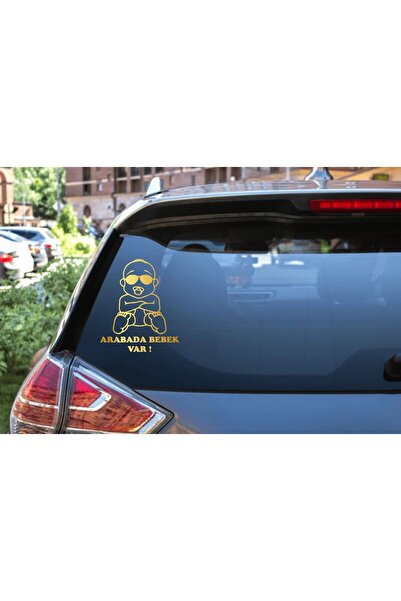 Turuncu Sticker ملصق نافذة السيارة يحتوي على طفل 15x17.6 سم