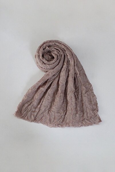 QUM İPEK Vual Kraş Şal Vizon