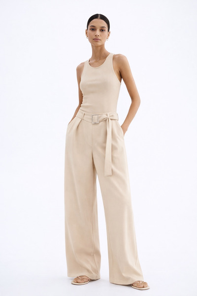 Noa&Noa Wide Leg Pants with Belt Detail