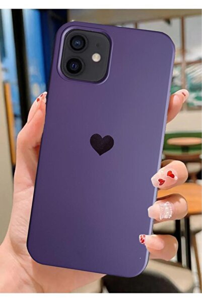 3GEN CASE حافظة مخملية متوافقة مع آيفون 12 مع شعار القلب