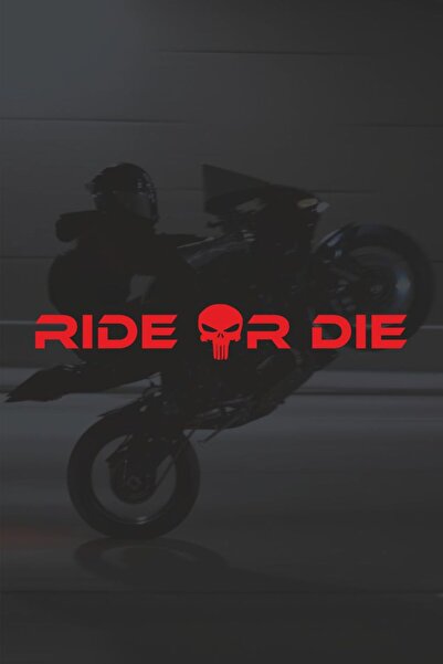 Turuncu Sticker Ride or Die (Punisher) Sticker Label 20X3 cm – Vehicle – Moto...