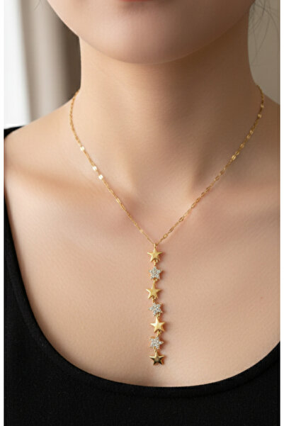 Barila Luxe Yıldız Uzun Y Kolye Çelik (Pembe Veya Kırmızı Kutu İle Gönderim) ...