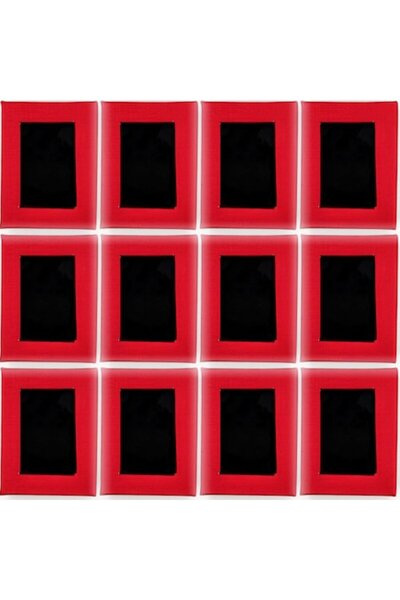 OricareFain Set de 12 cutii pentru broșe mărțișoare, 8,5x6,5 cm, Roșii