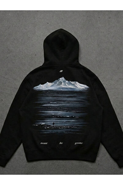 Touz Moda Meant for Greater Penguin Detail Oversized Unisex Sweatshirt