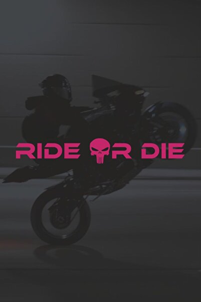 Turuncu Sticker Ride or Die (Punisher) Sticker Label 20X3 cm – Vehicle – Moto...