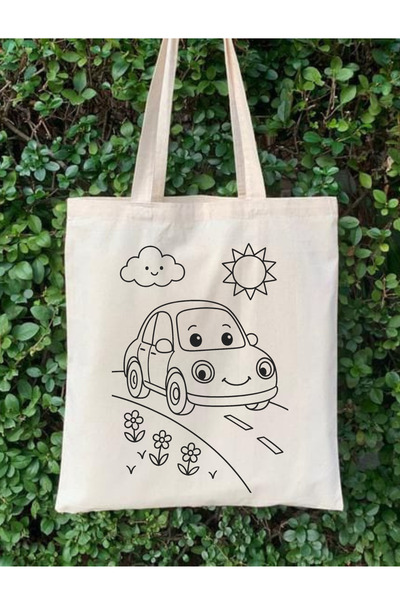 Cemira Cute Car Painting Bag (Paintable Cloth Bag)
