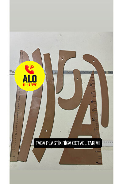 ALOTUHAFİYE TABA PLASTİK RİGA CETVEL TAKIMI (7 parça)