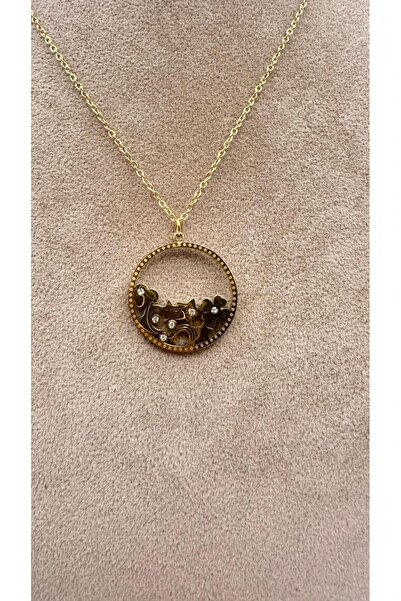 LUNAR by Duygu İNCE HALKA ZİNCİRLİ İÇİ ÇOKLU CHARMLI YUVARLAK UÇLU KOLYE