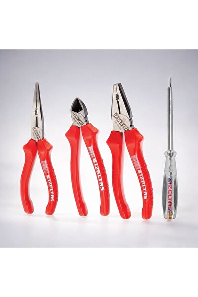 Nalbur Bakkal İzeltaş 4'lü Elektrikçi Kombin set Pense,Yankeski,Kargaburnu,Ko...