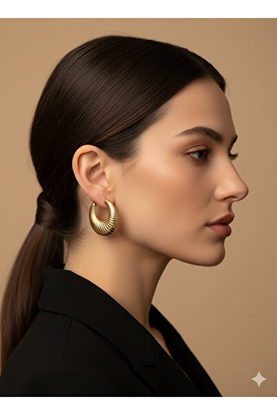 iz accessories 16 Women's Gold Color Italian Twist Hoop Earrings - Chunk Hoop...