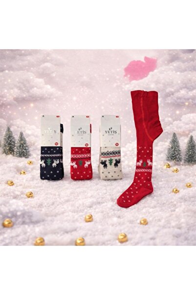 YETİŞ 3'lü Kız Bebek & Çocuk Havlu/Kışlık Külotlu Çorap Renkli Burun Dikişsiz...