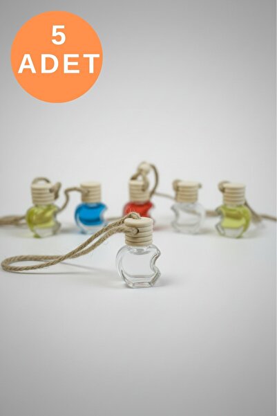 PROMOSYONİK Elma Şişe Dekorlu 5 Adet Farklı Oto Kokusu