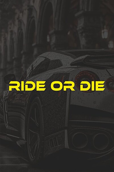 Turuncu Sticker ملصق RIDE OR DIE مقاس 20x2 سم - ملصق للسيارة - المحرك - الكمب...