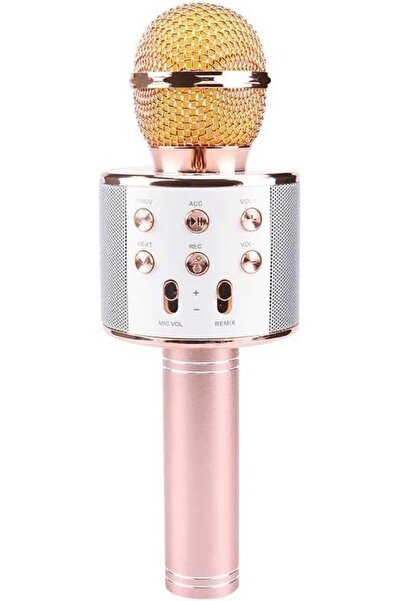 KYonlineSell WS-858 Bluetooth Karaoke Mikrofon – Kablosuz Hoparlör, Yankı Efektli, Gürültü Önleyici,