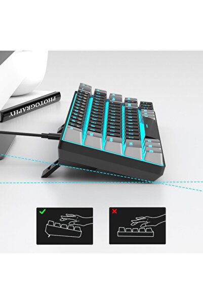 MageGee Portable 60% Mechanical Gaming Keyboard (Black/Red Switch)