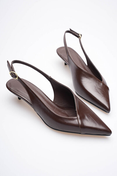 Long Star Women's Brown Faux Leather Pointed Toe Low Heel Stylish Office Clas...