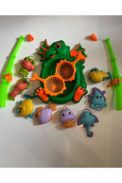 mavi su dünyası Havuzlu Dinazor Su Üzerinde Balık Yakalama Oyunu 13 Parçalık