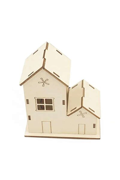 TeTea Εκπαιδευτικό παιχνίδι Tetea, ξύλινο κιτ STEM, σπιτάκι με φώτα