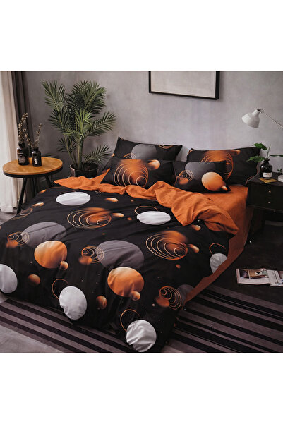 Casa Pucioasa Finet Bed Linen 6 Pieces, Fitted Sheet, Double Bed Set, Planets...
