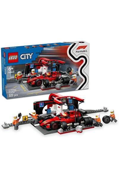 BRF Elizberrasell Lego City Ferrari F1 Pit Stop and Pit Crew with Car 60443-6...