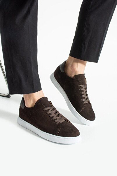 ShoeMaker Men's Brown Suede-Leather Comfortable Sole Casual Sneaker Shoes