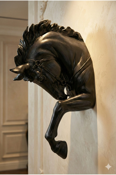 Tual Hobi Sanat Dekoratif Duvara Asılabilen At Kafası Heykeli Duvar Panosu ve...