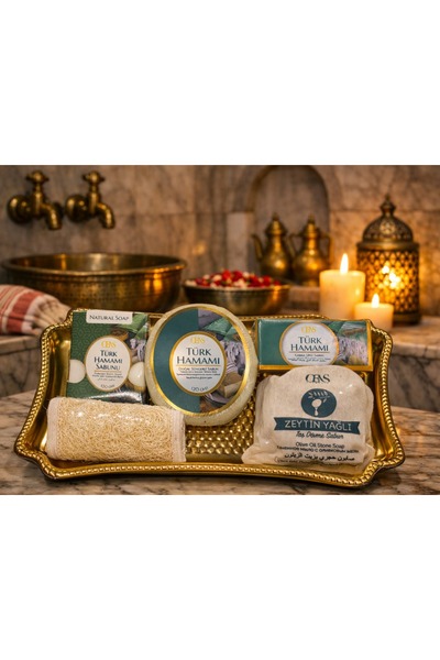 OENS COSMETİC مجموعة الحمام التركي |   صابون زيت الزيتون الطبيعي وصابون الحما...