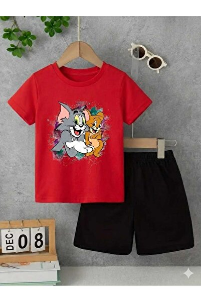 Nice Clothes Children's Tracksuit Set Hooded Unisex Tom and Jery Side by Side...