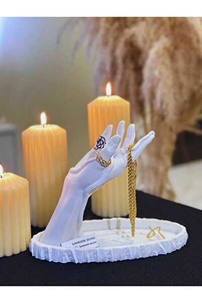 LOMOOR HOME Dekoratif El Figürlü Takı Standı | 3D Baskı Modern Tasarım | Yüzü...