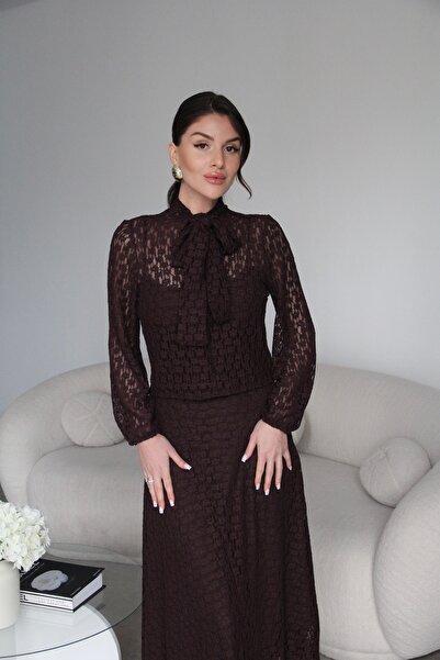 Julidress Halter Neck Blouse and Maxi Long Skirt Bottom Top Premium Lace Set