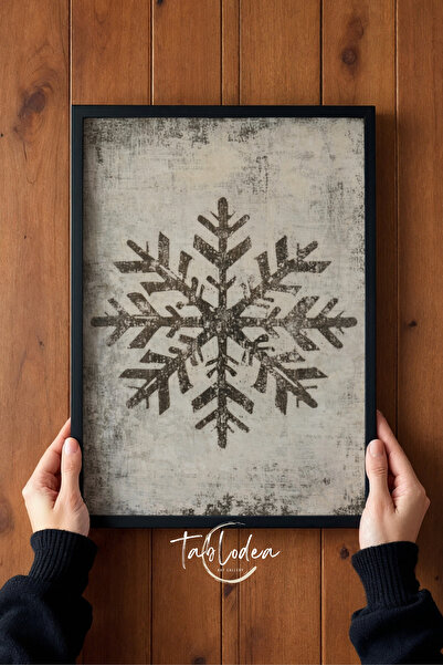 tablodea Pictură de perete rustică vintage cu model de fulgi de zăpadă TD Pos...