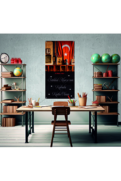 Deko Genç 12 Mart 1921 İstaklal Marşı'nın Kabulü Fotoğraf Panosu Branda 100x200