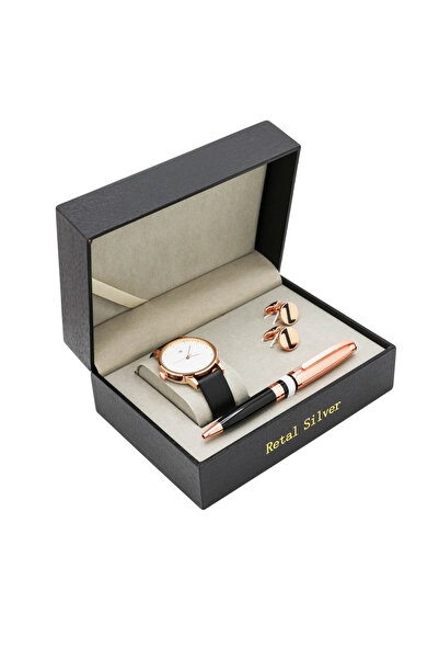 Corato Rital Silver Men's Set, Copper and Black