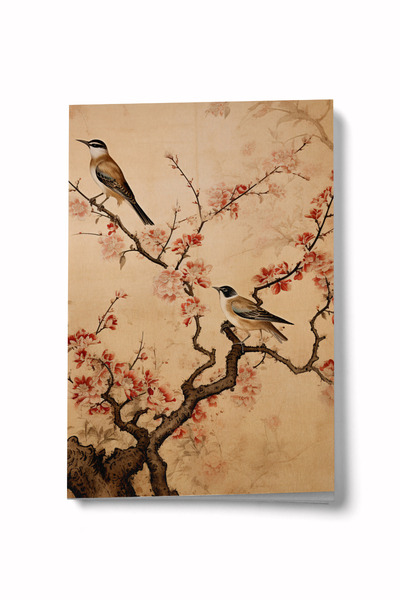 Bi Dünya Haber Blocnotes cu ramă maro A6 cu linii, cu design Ramuri infinite